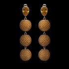 Gold Handmade Tiered Earrings